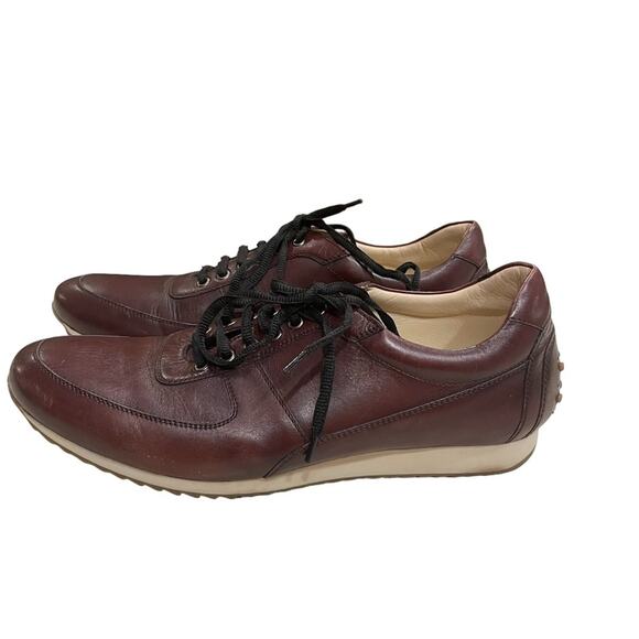 Alton Lane Mens 12 Burgundy Leather Lace Up Business Casual Laceup Sneaker Shoes - Picture 3 of 9